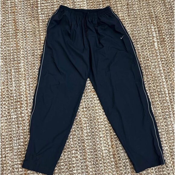 VTG Nike Golf Track Pants Men XL Black Gold Baggy Windbreaker Ankle Zip … - Picture 1 of 7